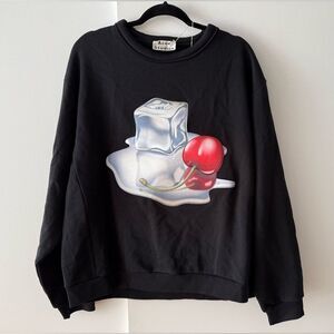 ACNE STUDIOS Sweatshirt Ice Cube Cherry Flame Size M Rare From Diner Collection